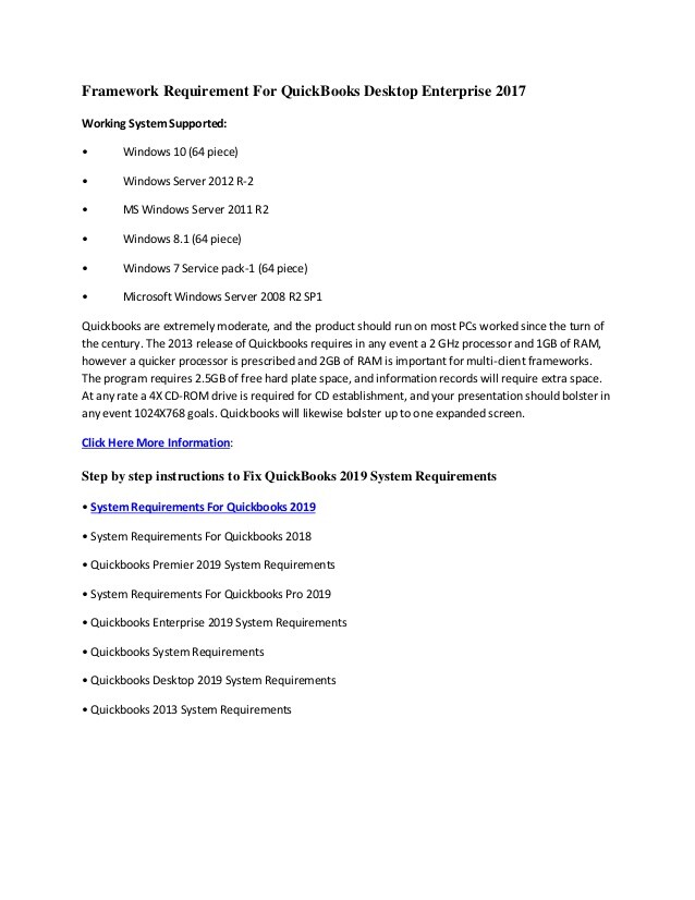 system requirements for quickbooks 2013 mac